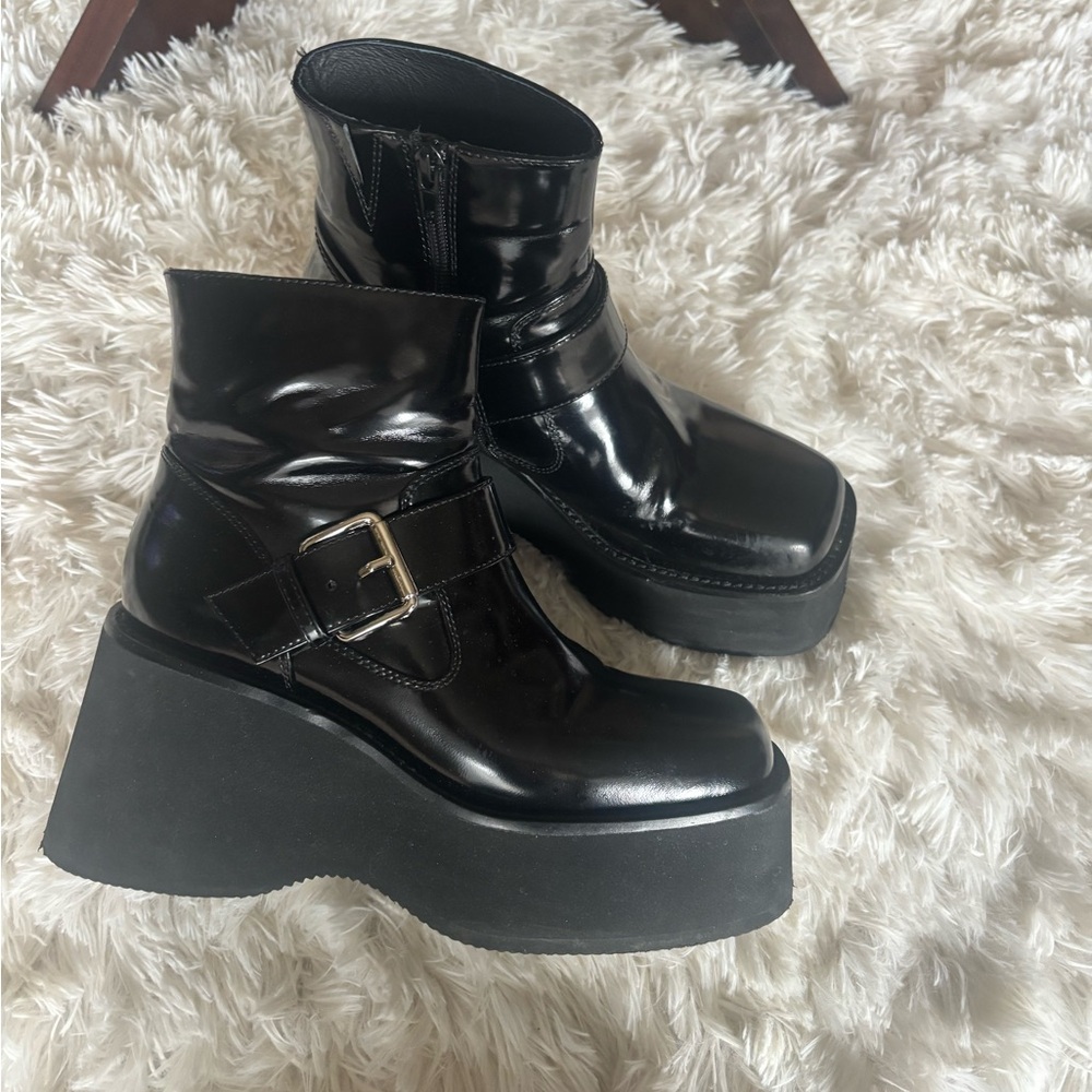 Black Platform Ankle Boots